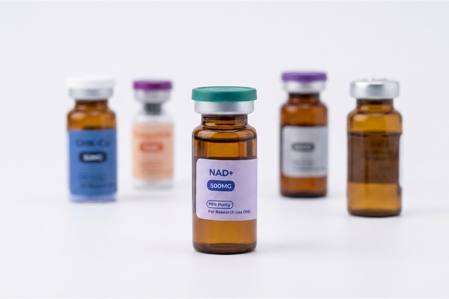 NAD+ with other ThriveCore research vials.